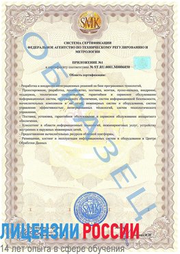 Образец сертификата соответствия (приложение) Смоленск Сертификат ISO 27001